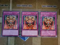 YUGIOH 3X JAR OF GREED COMMON 1ST/UNLIMITED ED MP (YSD,YS14) - Image 1