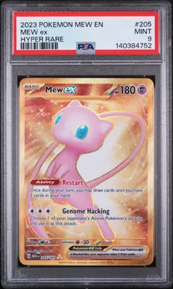 Mew ex - 205/165 - Pokemon 151 - Hyper Rare Gold Holo - PSA 9 MINT - Image 1