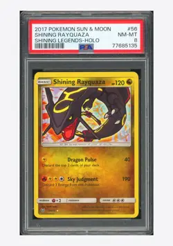 Pokemon PSA 8 Shining Rayquaza Holo 2017 56/73 Shining Legends English - Image 1