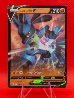 LUCARIO V 146/264 HOLO V RARE FUSION STRIKE POKEMON NM/M LUCARIO V - Image 1