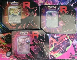 Pokemon TCG Team Rocket Tin Complete Set of 3 *FACTORY SEALED* - Image 1