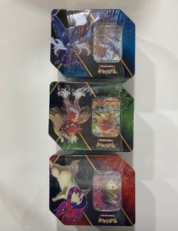 Pokemon Divergent Powers Tins Set of 3 Sealed Decidueye Samurot Typhlosion - Image 1