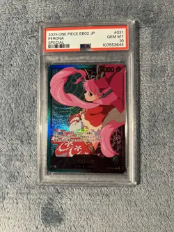 2025 ONE PIECE JPN EXTRA BOOSTER -ANIME 25TH COLLECTION SPECIAL PERONA PSA 10 - Image 1