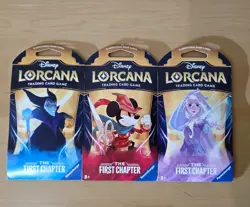 🔥Disney Lorcana First Chapter Sleeved Booster Pack Art Bundle Lot of 3 Booster - Image 1