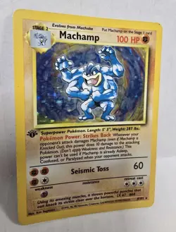 Pokemon Card TCG Machamp 1st Edition Base Set 8/102 Vintage Holo-MP - Image 3