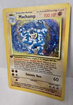 Pokemon Card TCG Machamp 1st Edition Base Set 8/102 Vintage Holo-MP - Image 4