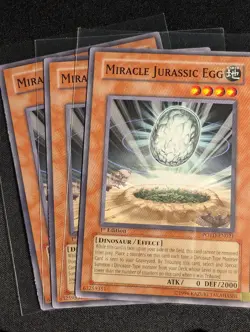 Yugioh - 3x Miracle Jurassic Egg POTD-EN021 1st Edition Common NM - Image 1
