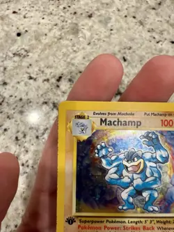 Machamp Pokemon Card 1st Edition Holo Rare Trading Card 8/102 MP - Image 2