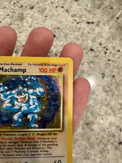 Machamp Pokemon Card 1st Edition Holo Rare Trading Card 8/102 MP - Image 3