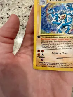 Machamp Pokemon Card 1st Edition Holo Rare Trading Card 8/102 MP - Image 5