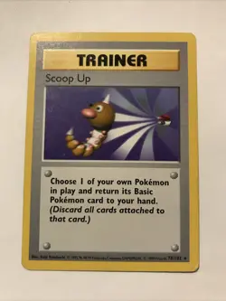 Pokemon Scoop Up 78/102 Shadowless Trainer Base Set WOTC Vintage Card - Image 1