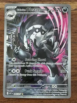Pokemon TCG Galarian Obstagoon 245/217 Ascended Heroes Illustration Rare NM Card - Image 1