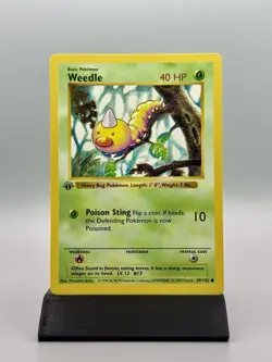 Weedle 1st Edition 69/102 Shadowless Base Set LP+ - Pokemon TCG Card Common - Image 1
