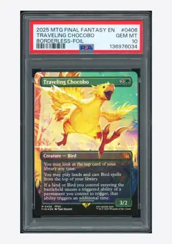 MTG PSA 10 Traveling Chocobo Mythic Borderless Foil 2025 #0406 FIN English - Image 1