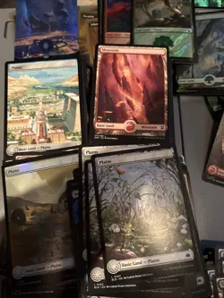 Magic The Gathering Lot Of 600+ Full Art Basic Lands Includes Foils Surges - Image 3