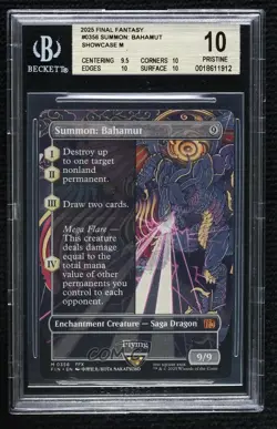 Summon: Bahamut (Borderless) Magic: Final Fantasy FIN BGS 10 PRISTINE - Image 1