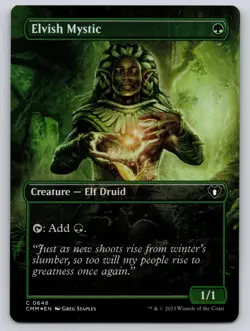 Elvish Mystic (Borderless) 648 Commander Masters Magic: The Gathering Foil NM - Image 1