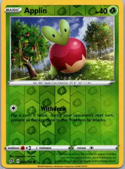 Pokemon TCG Applin 21/192 Rebel Clash Rev Holo NM - Image 1