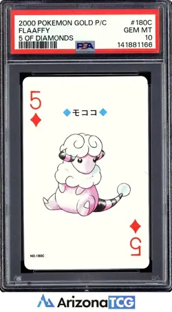 Pokemon 2000 Flaaffy 180C 5 Of Diamonds Gold Playing Cards Japanese PSA 10 - Image 1