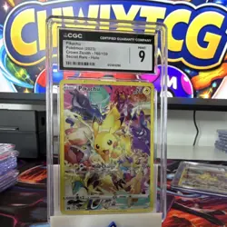 Pokemon TCG Pikachu 160/159 SWSH: Crown Zenith Secret Rare Holo CGC 9 2023 - Image 1