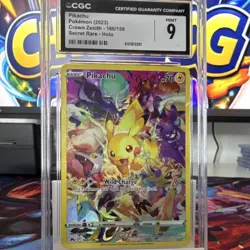 Pokemon TCG Pikachu 160/159 SWSH: Crown Zenith Secret Rare Holo CGC 9 2023 - Image 2