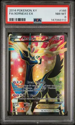2014 POKEMON XY #146 FULL ART/XERNEAS EX PSA 8 NM-MT - Image 1