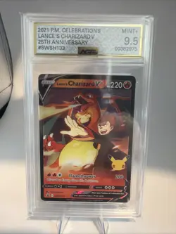 2021 POKEMON CELEBRATIONS COLLECTION LANCE'S CHARIZARD V SWSH133 Graded AGS 9.5 - Image 1