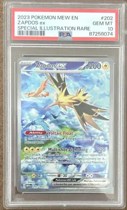 2023 Pokemon 151 Zapdos ex #202 Special Illustration Rare PSA 10 GEM MINT - Image 1