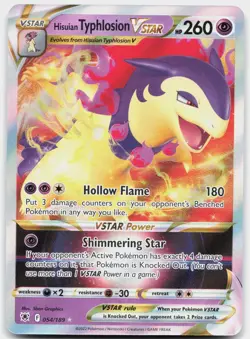 Hisuian Typhlosion VSTAR 054/189 Holo VSTAR Rare Astral Radiance Pokemon NM - Image 1