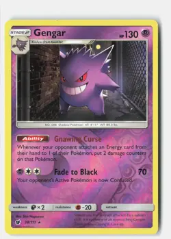 Gengar 38/111 HOLO Rare Crimson Invasion Pokemon Reverse Holo LP Shin Nagasawa - Image 1
