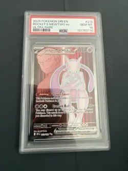 Pokemon TCG Team Rockets Mewtwo EX 213/182 Full Art English PSA GEM MT 10 - Image 1
