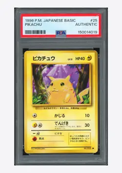 Pokemon PSA AUTH Pikachu 1996 #025 Base Set Japanese - Image 1