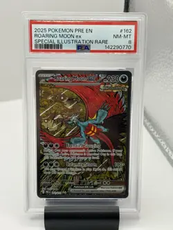 2025 Pokemon Roaring Moon ex SIR Prismatic Evolution 162/131 PSA 8 NM-MT - Image 1