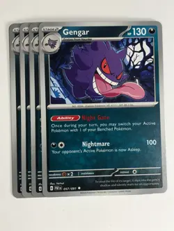 Pokemon TCG Paldean Fates 4x Playset Gengar 057/091 NM - Image 1