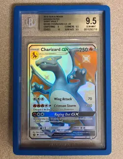 2019 Pokemon Sun & Moon Hidden Fates Shiny Vault Charizard GX BGS 9.5 + Guard - Image 1