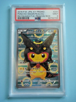 2016 Pokemon Japan XY Promo Poncho Wear Pikachu Rayquaza P.W. Box #231 PSA 9 - Image 1
