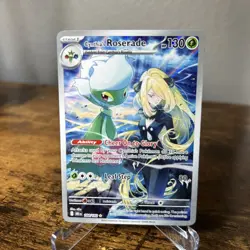 Cynthia's Roserade SV10: Destined Rivals 184/182 Illustration Rare NM Pokemon - Image 1