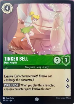 93/204 TINKER BELL MOST HELPFUL THE FIRST CHAPTER COMMON DISNEY LORCANA CARD - Image 1