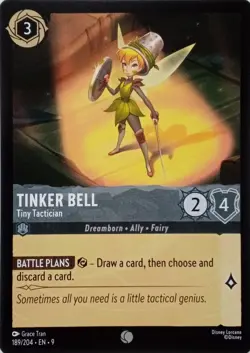 189/204 TINKER BELL TINY TACTICIAN EN9 COMMON DISNEY LORCANA CARD - Image 1