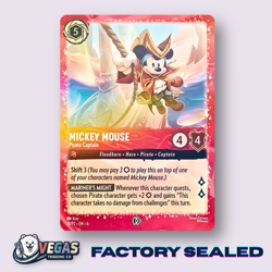 SEALED Mickey Mouse - Pirate Captain 18/P2 Glimmer Foil Promo NM Disney Lorcana - Image 1