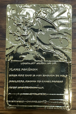 POKEMON Charizard #06 23k Gold Plated Card Vintage 1999 Burger King Promo COA - Image 4