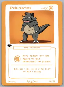 Pokederp Pokington 1st Edition 26/38 Derpy Card - Image 1