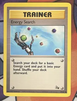 Pokemon TCG 1999 WOTC Fossil Set Trading Card -- Trainer Energy Search 59/62 - Image 1