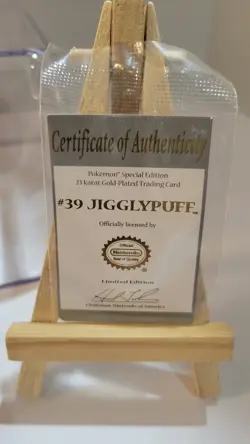 Pokemon Jigglypuff Limited Edition 23k Gold Plated Trading Card Over 20 Yrs Old - Image 1