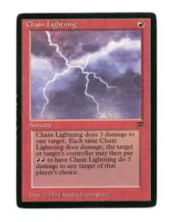 Magic The Gathering - Legends - Chain Lightning MTG 1994 - Image 1