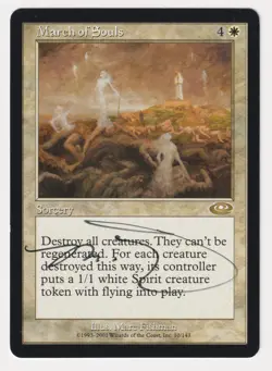 Signed March of Souls Proof MP Planeshift Artist Marc Fishman 2001 MTG Magic AP! - Image 1