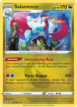 Salamence - Holo Rare - Evolving Skies 109/203 Pokemon Card NM - Image 1