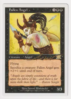 Gold Signed Fallen Angel HP 6th Edition Artist Anson Maddocks 1999 MTG Magic! - Image 1