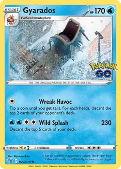 Gyarados - 022/078 - Pokemon GO - Holo Rare - Pokemon TCG Card - NM-Mint - Image 1