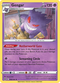 Gengar 066/196 Lost Origin Holo NM Pokemon Card English - Image 1